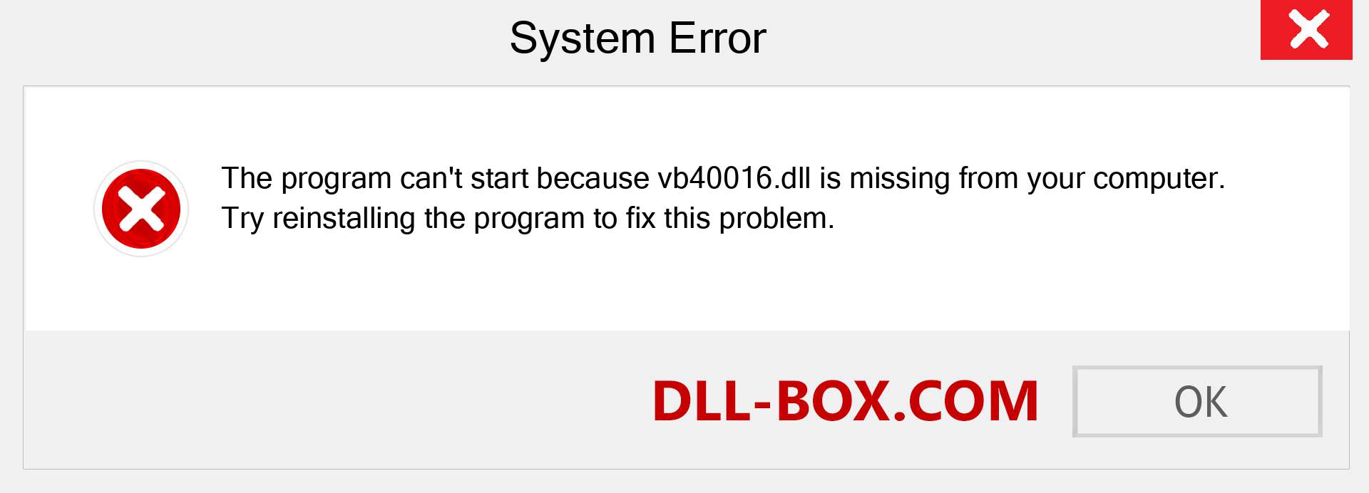  vb40016.dll file is missing?. Download for Windows 7, 8, 10 - Fix  vb40016 dll Missing Error on Windows, photos, images